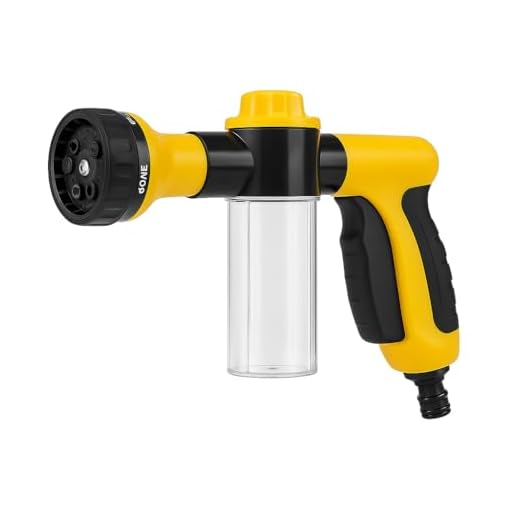 Pistola Esguicho a Jato Para Mangueira Com Reservatório de Sabão De 100Ml Alta Pressão Com Engate Rápido Irrigação Jardim Garden 8 Tipos de Jatos