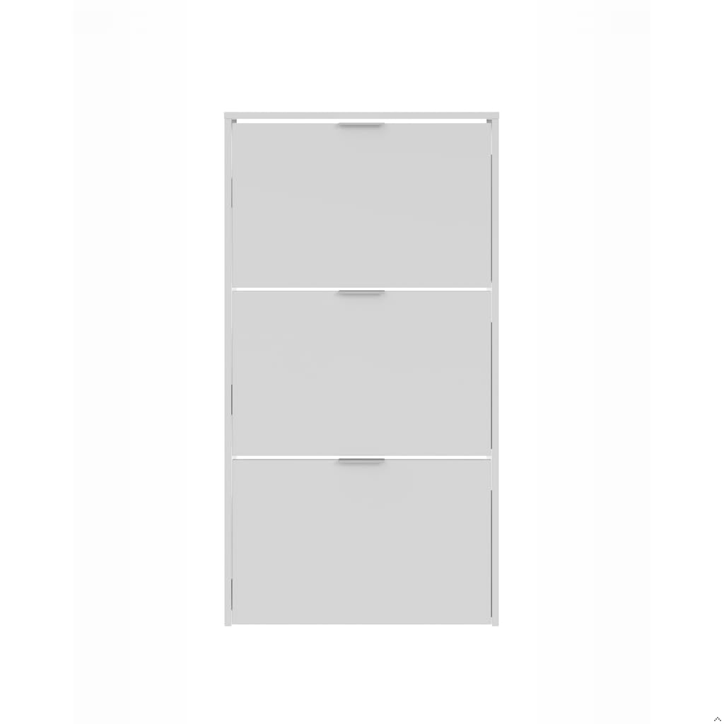 Habitdesign Zapatero 3 Puertas, Zapatero Estrecho, Acabado en Color Blanco Brillo, Medidas: 60 cm (Ancho) x 113 cm (Alto) x 22 cm (Fondo)