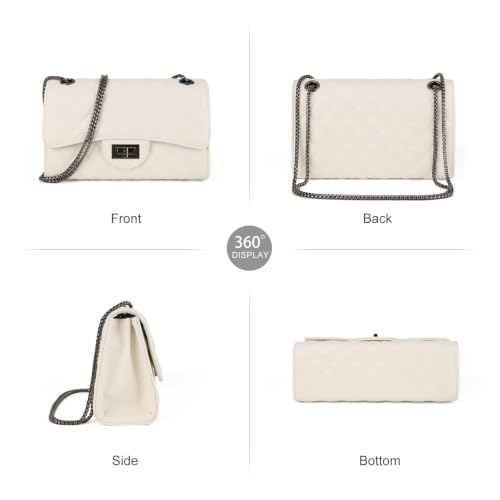 Image of Gladdon Quilted Crossbody Purse for Women Trendy Shoulder Bags | Stylish Shoulder Purse,Quilted Pattern,Structured bag,Chain Strap,Spacious Enough,Casual and Dressy Outfits,Any Occasion