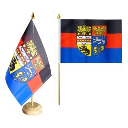 Preisvergleich Produktbild Flaggenfritze® Tischflagge Ostfriesland mit lackiertem Holzsockel