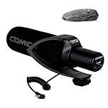 COMICA CVM-V30 Pro Camera Directional Condenser Microphone Shotgun Video Supercardioid Microphone for Canon Nikon Sony Panasonic DSLR Camera with 3.5 mm Jack (Black)