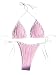 Falainetee Women's High Waisted Bathing Suit Shell Decor Tie Back Swimsuit Bikini Set 2 Piece Pink S
