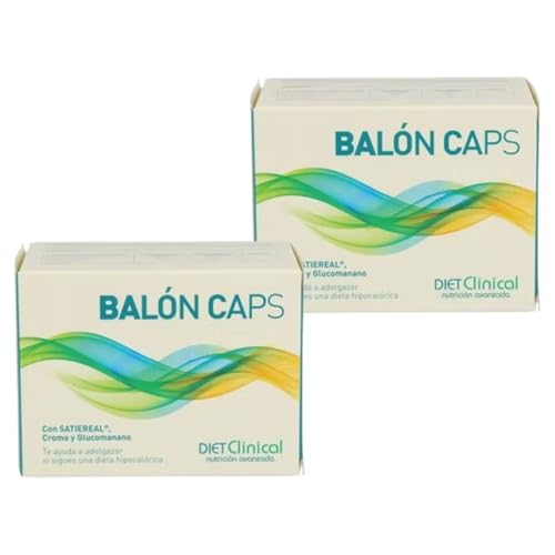 Pack Ahorro x2 | Diet Clinical Balón Caps 60 Cápsulas, Cápsulas para Control del Apetito, con Glucomanano y Cromo, Suplemento Dietético para Adultos, Ayuda a Reducir la Sensación de Hambre