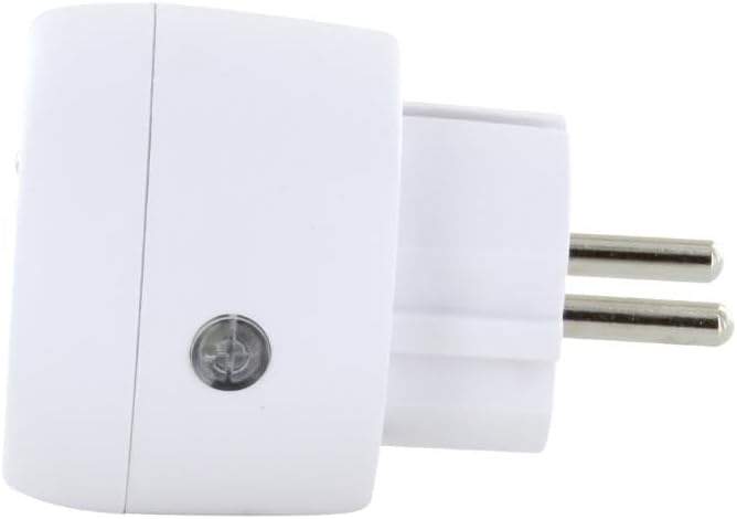 Lado view of the CHACON wireless control plug showing the learning button