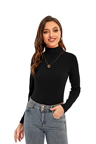 Womens Long Sleeve Turtleneck T-Shirts Casual Lightweight Slim Fit Cozy Base Layer Top2