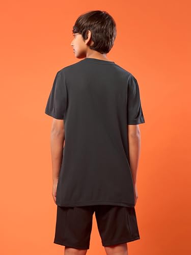 Image of TECHNOSPORT Boy's Polyester Slim Fit Crew Neck Half Sleeve T-Shirt with Technocool+, Anti Microbial Propeties for Sports and Regular Use