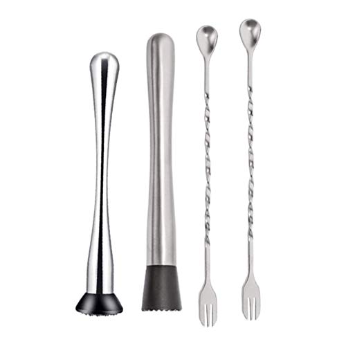 1 Juego 4 Piezas Paletas De Acero Inoxidable Mini Batidor Minibebidas Varillas De Vidrio para Cuchara De Bar Kit Pasado De Moda Barx Varilla Agitadora Cóctel