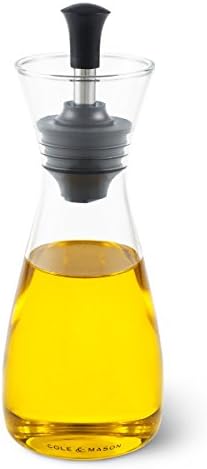 Cole & Mason Sawston Oil and Vinegar Pourer, 350ml, Non-Drip Oil Dispenser/Vinegar Dispenser, Glass, 210 mm, Single