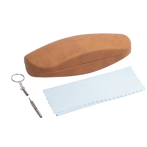 Image of VIVID Vision Unisex Adult Eyewear Specs Case Cover | Screw Driver | Free Cloth | Protect Eye Glasses | Chashma Dibbi | Spectacle Box | HINGE-SPRING | Metal | 3 IN 1