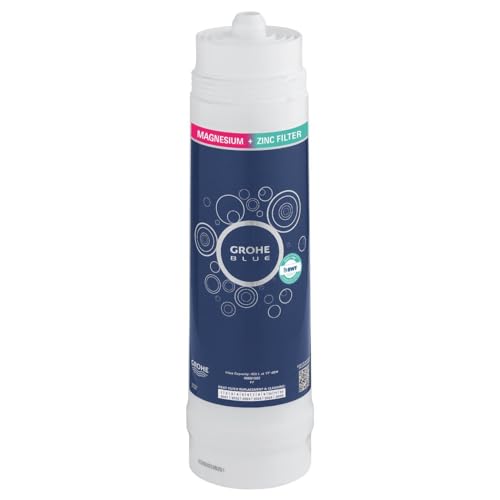 GROHE Blue, Austauschfilter Magnesium + Zink, 400l Kapazität (Wasserfilter versetzt Wasser zusätzlich mit Magnesium und Zink, gegen Chlor, Kalk & Mikroplastik), 40691002