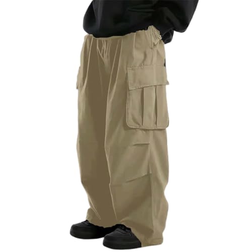 Pantalones de chándal holgados para hombre tipo harén regular y pantalones cargo rectos