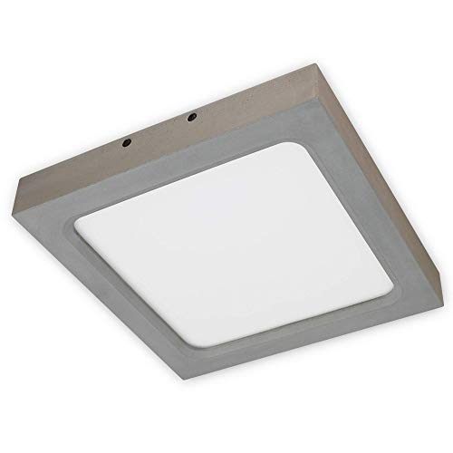 ELG - Lámpara LED de techo de hormigón blanco, 2000 lúmenes, 24 W, 4000 K, lámpara de pared, lámpara de techo de piedra Cover