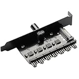 Muuookka Für die PC-Falltemperatur 7-Kanal-Kühlungslüfterdrehzahl-Controller-Kabelsplitter -Ladekühler