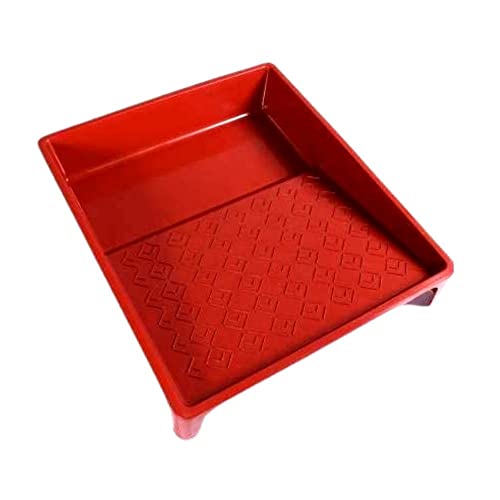 Image of KAPIL Painting Tools Combo of 1 Premium Paint Tray 14 inchX12 inch for 9 inch Paint Rollers, and 1 KAPIL Wall Paint 9 INCH Acrylic Cotton Roller (Premium) - Rainbow Colour