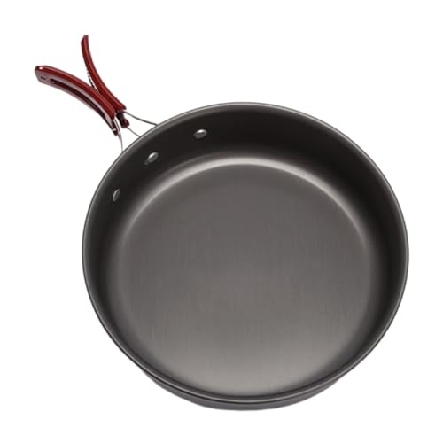 Alipis Outdoor Frying Pan Large Camping Pot Portable Non-Stick Cookware for Picnic and BBQ Black for Family Cooking and Outdoor Activities