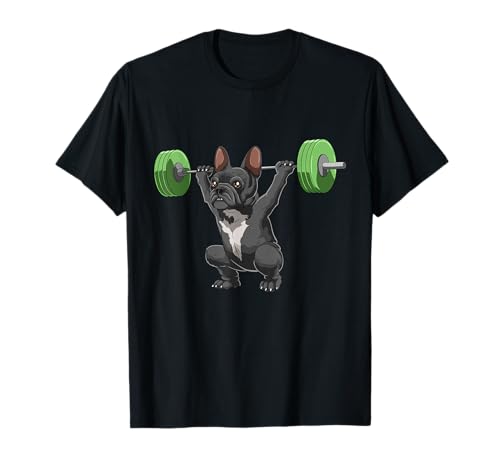 Halterofilia y Culturismo Divertido Bulldog Francés Camiseta