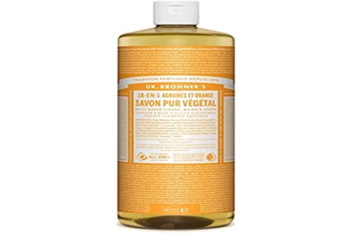 Dr. Bronner’s Savon Liquide Bio 18-en-1 Agrumes-Orange 945 ml | Grand Format Économique | Savon Naturel Multiusage Corps, Visage et Cheveux | Parfum Frais...