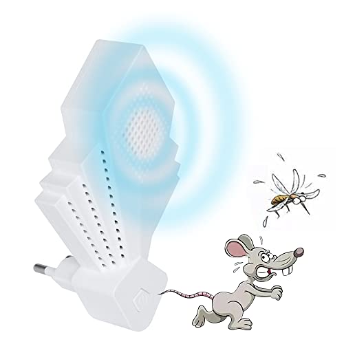 Mäuseabwehr, Ultraschall Mückenschutz, Mäuseschreck mit Automatischem Wechsel der Ultraschallfrequenz, Mäuse Vertreiben Reichweite 80-120㎡ Cover