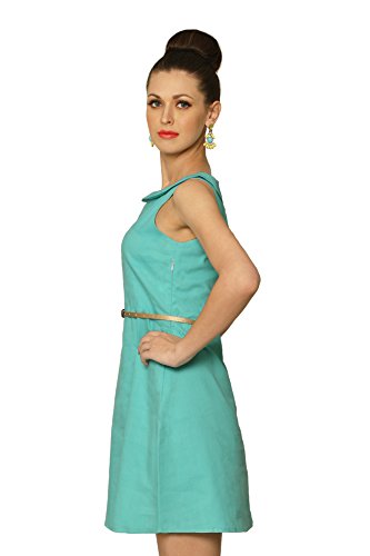 Image of Miss Chase Women's Mint Blue Collared Skater Dress