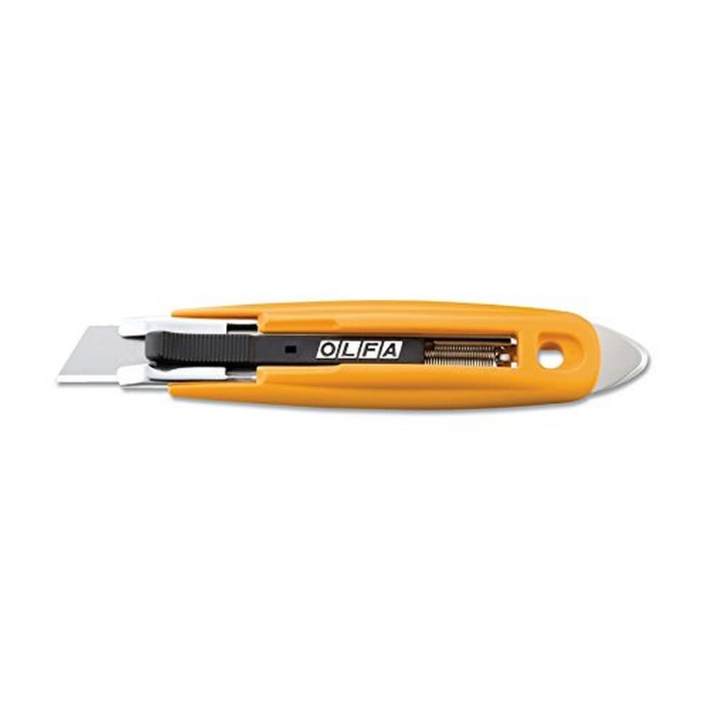 OLFA PRDO. 1086095 OLFA SK-9 Self-Retracting Safety Knife with Tape Slitter, 0.75" Cutting Depth, Yellow