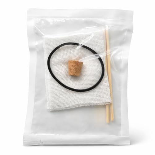 Paquete de 50 unidades con corchos, hisopos de algodón y bandas de goma para perforaciones – embalaje al por mayor para suministros de perforación