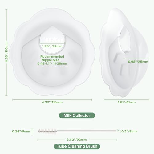 haakaa Petal Soft Silicone Milk Collector丨Discreet Leak-Protection Breast Milk Saver, Reusable Breast Shells Milk Collection Cup for Breastfeeding with Cleaning Brush- 2PCS