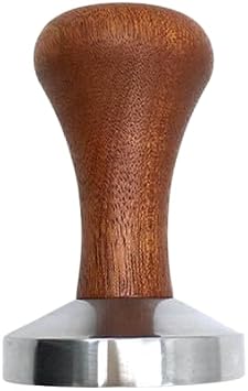 Coffee Time Ahşap Saplı Barista Kahve Tamper, Paslanmaz Çelik Taban (58 mm)