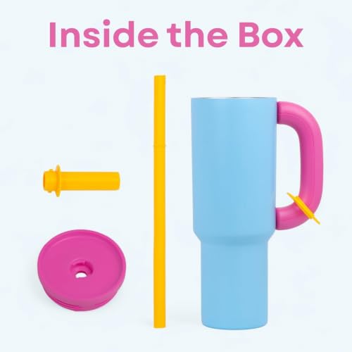 Image of CYNVEXA Tumbler with lid and Straw 1200ML Cup Stainless Steel Vacuum Insulated Tumbler for Water, Iced Tea or Coffee 1.2L Office Gym Travelling (Black and White)