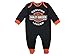 Harley-Davidson Baby Body Body-Suit Bar & Shield Footed Coverall Langarm Sieben-Knopf-Schnappverschluss Schwarz Orange, 6-9M