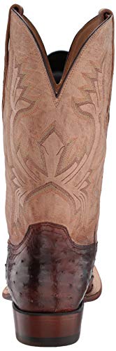 Lucchese Bootmaker Mens Cliff Full Quill Ostrich Square Toe Dress Boots Mid Calf - Brown - Size 10.5 D #TOP2