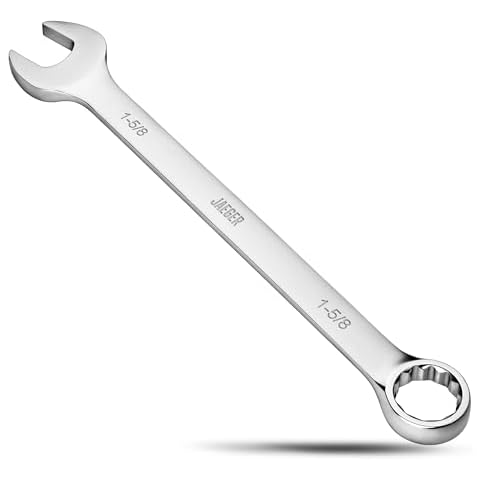 Jaeger 1-5/8 Inch Jumbo Combination Wrench with 15° Offset Box End – Heavy-Duty Metric Wrench with 12-Point Box End, High-Strength Steel, Automotive, Construction, and Mechanical Applications Cover