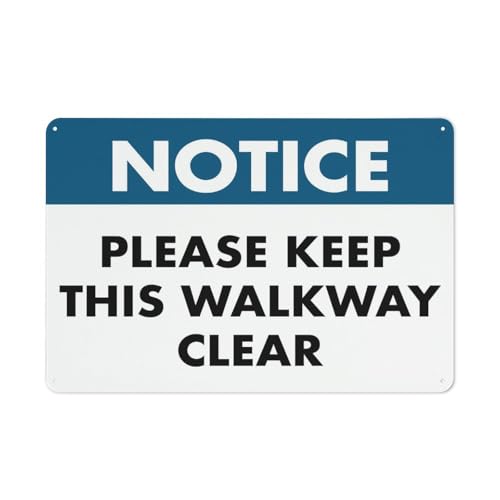 BVTYZS Notice Please Keep This Walkway Clear Sign Warning Sticker-Security