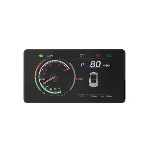 M98 Multifunctional Digital HUD Gauge for Tesla 3 Mode Car HUD Head Up Display Multifunction Speedometer Odometer with 5'' Display,Tire Pressure Monitoring,Speed Display,Gear Position Display