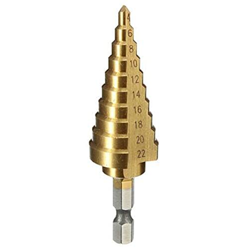 Hochgeschwindigkeitsstahl Stiefkegelbohrer Bit 4-22 Mm HSS Beschichtete Hexagonale Schaft-Stiefkegel Dril Bit für Präzisionsbohrlöcher in Stahl, Messing, Holz