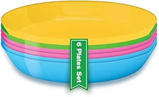 Plastic Plates Reusable. Dinner Plates Microwave Safe Plates, Microwave Safe Plates for Children. Plastic Picnic Plates Small 6 Units Plastic Reusable Plates Dishwasher Safe