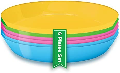 Plastic Plates Reusable. Dinner Plates Microwave Safe Plates, Microwave Safe Plates for Children. Plastic Picnic Plates Small 6 Units Plastic Reusable Plates Dishwasher Safe
