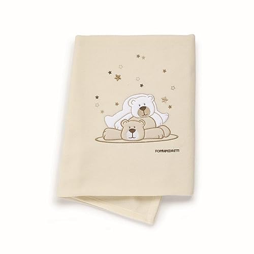 COPERTINA IN PILE RICAMATA DOLCESTELLA TORTORA FOPPAPEDRETTI