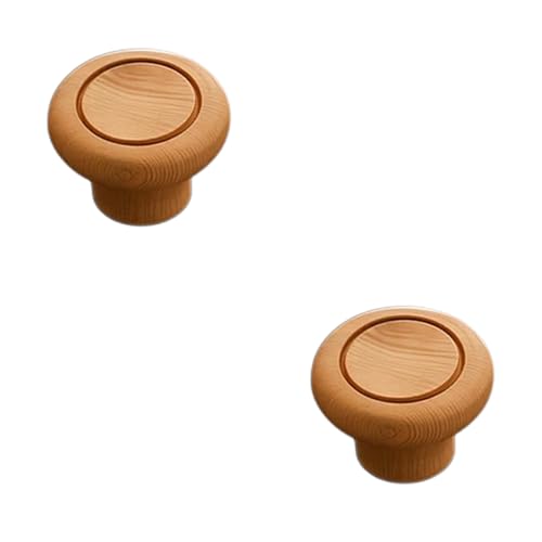 Image of 2 Piece Drawer Knobs for Kitchen- Door Knob for Cabinet, Cupboard & Dresser |Material-Steam Beech Wood, Natural Wood Finis| - 2 Inch-| 3 Years Warranty |