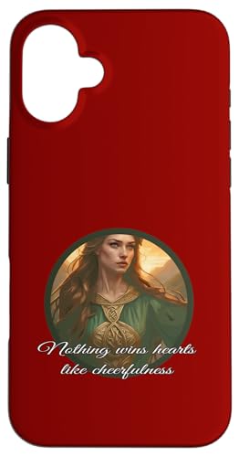 Dwynwen Nothing Wins Hearts Like Cheerfulness ���p �X�}�z�P�[�X iPhone 16 Plus �p