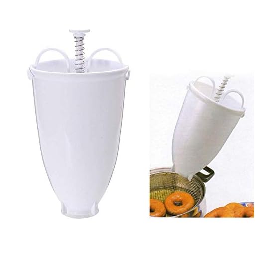 TruVeli Mini Donut Mould Easy Fast Portable Donut Maker Manual Waffle Dispenser Doughnut Machine Waffle Plastic Lightweight Deep Fry Meduwada Maker