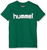 Gedrucktes Frontlogo hummel Kinder HMLGO Kids Cotton Logo T-Shirts, Evergreen, 152