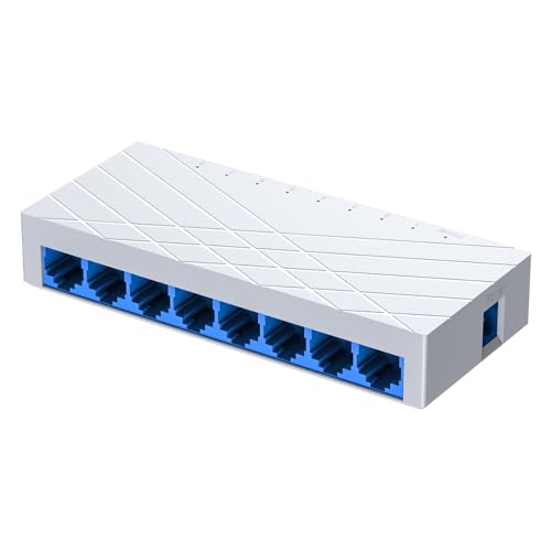 8 Port Gigabit Ethernet Switch Unmanaged, Plug and Play Desktop Network Switch for Home Office/Small Office (Computer Networking, Internet Switch, Universal Router Compatibility)