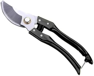 Cinagro Bypass Pruner 8” Carbon Steel Blade, Rust Resistant Metal Handle, Ergonomic Grip, Safety Lock, Anti-Return Spring, Cuts Up to 1" Branches, Garden Scissors (20.3 x 5 x 19 cm, Assorted)