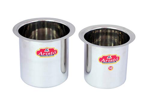 Aristo Stainless Steel Stainless Steel Milk Pot Set (880, 1250 Mililiters) Silver