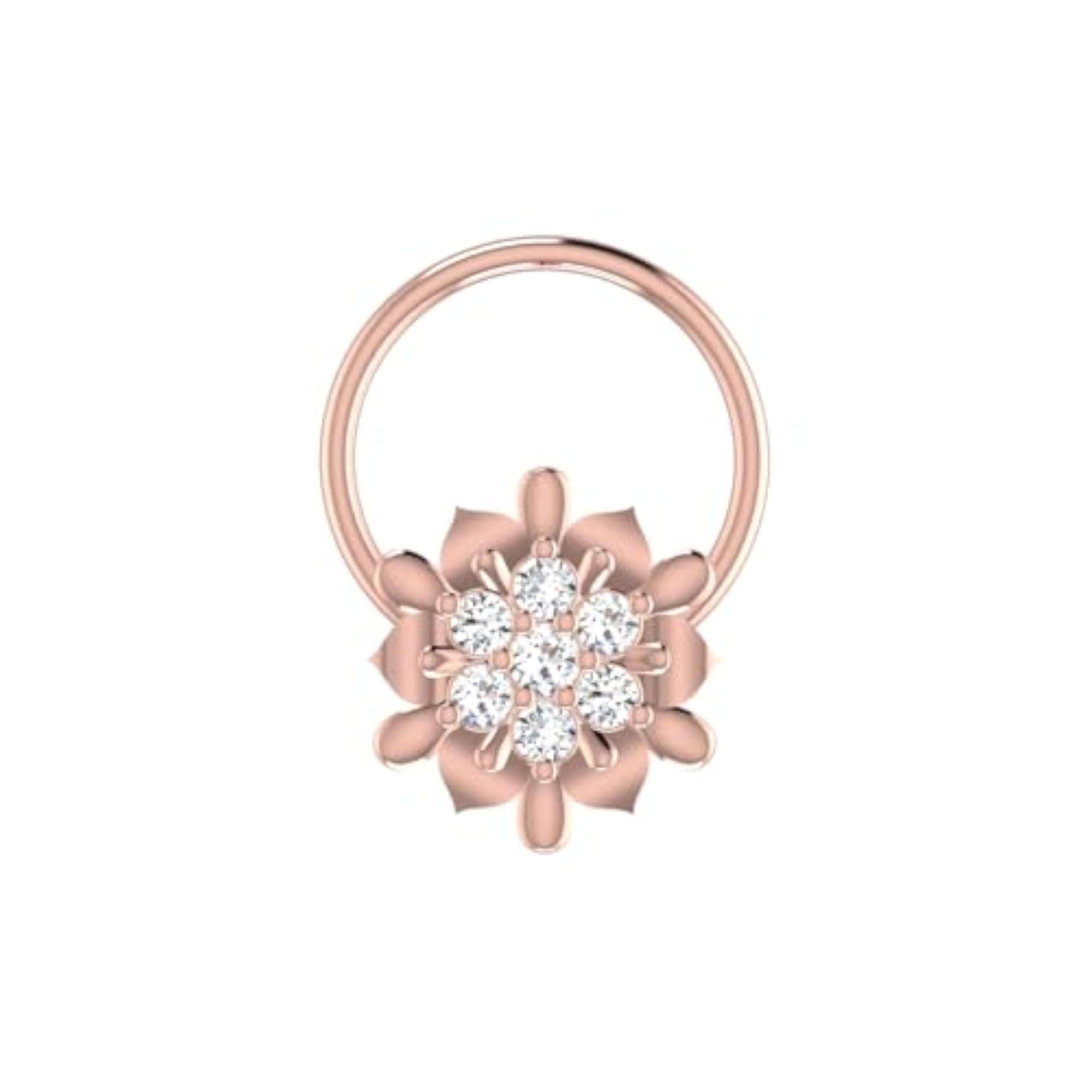 Women's 9K BIS Hallmarked Rose Gold Stud Nosering
