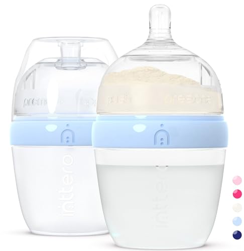 Image of Inttero 6oz Blue Formula Dispenser Anti-Colic Baby Bottles - 2 Pack/Slow Flow (Cute Blue) — Everyday Baby Essential — Formula Bottles — Biberones para Bebes — PopYummy Mixie — Easy Baby Brezz