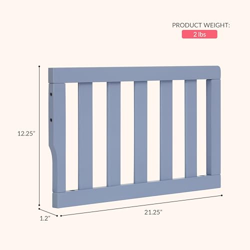 Dream On Me Universal Convertible Crib Toddler Guard Rail in Dusty Blue, Compatible with Select Dream On Me Cribs, Crib to Toddler Bed Conversion, Easily Attachable