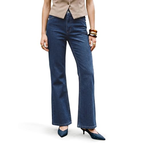 Image of Urbano Fashion Women's Mid Rise Bootcut Washed Jeans Stretchable