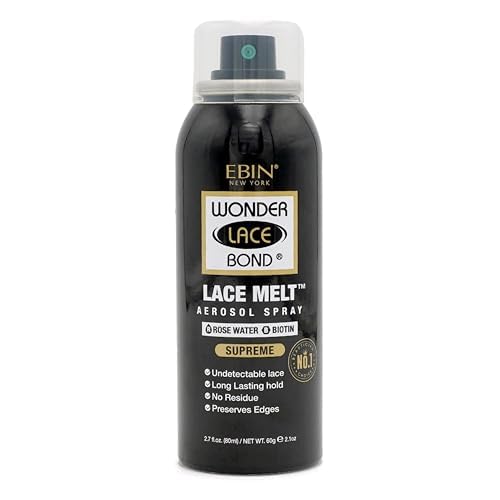 Wonder Lace Melt Aerosol Spray - Rose Water Biotin Infused 2.7 fl.oz./80ml Preserves Edges & Undetectable Lace Long lasting hold No Residue glueless