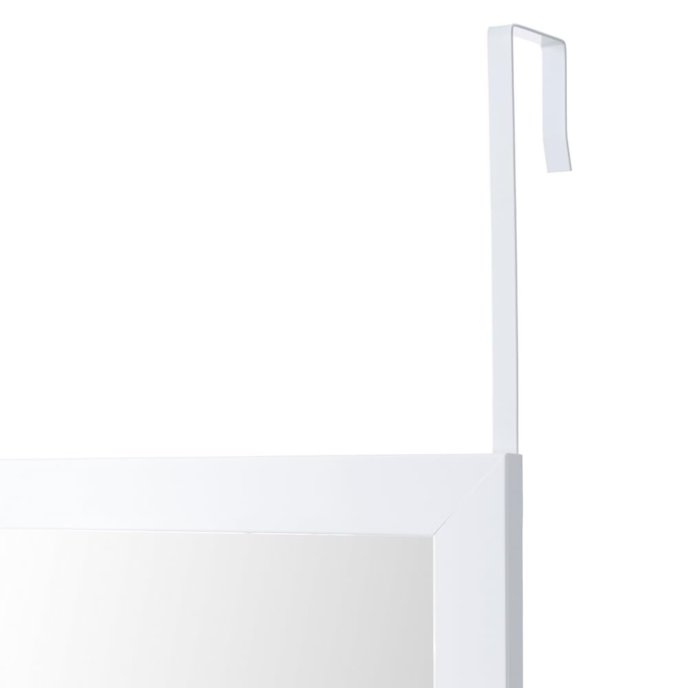 LOLAhome - Espejo de Plástico Blanco de Cuerpo Entero de 35x125 cm para Pared o Puerta - Espejo de Dormitorio Rectangular y Moderno - Ideal para Vestidor y Pasillo
